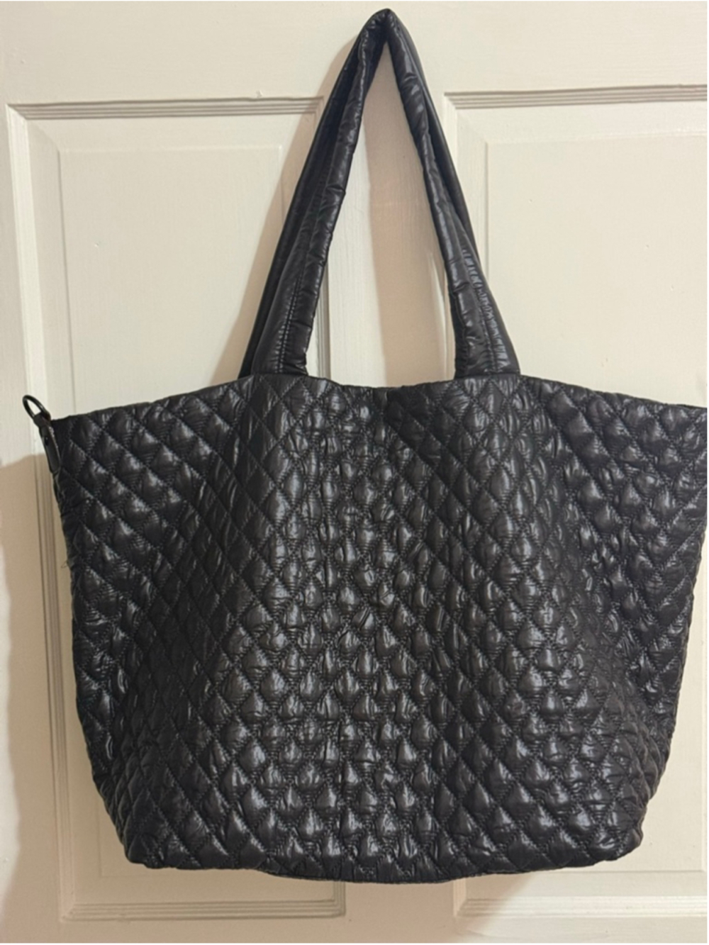HeartLove by Charo Black Quilted Tote Bag w/Coin Pouch and Crossbody Strap NWT - Picture 3 of 11